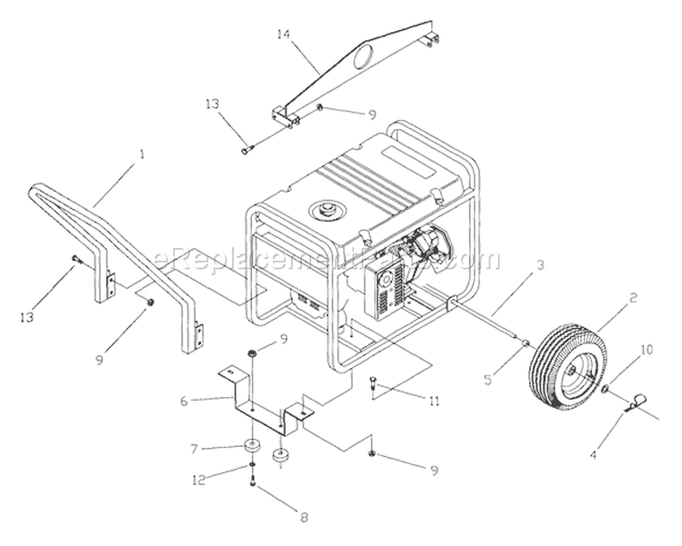 Page B Diagram and Parts List for  Briggs and Stratton Generator